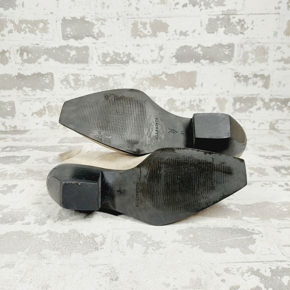 New AllSaints Women's Taupe Lenora Suede Boots F736 - Picture 9 of 13